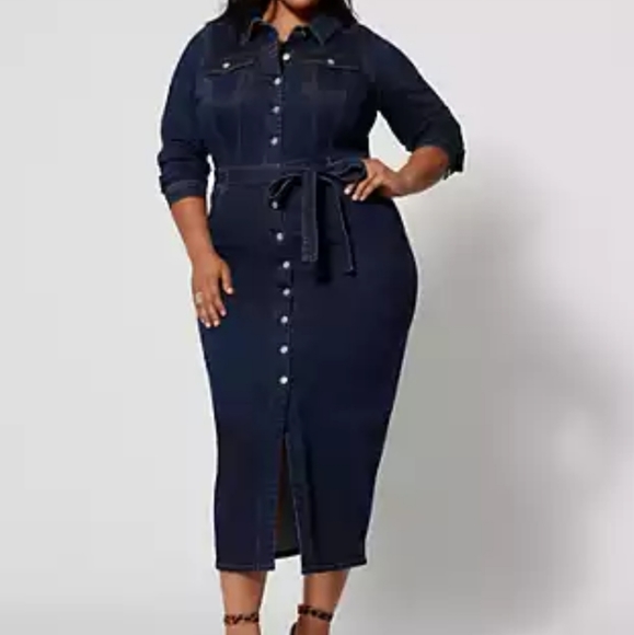 Fashion to Figure Dresses & Skirts - Plus size Denim Dress *